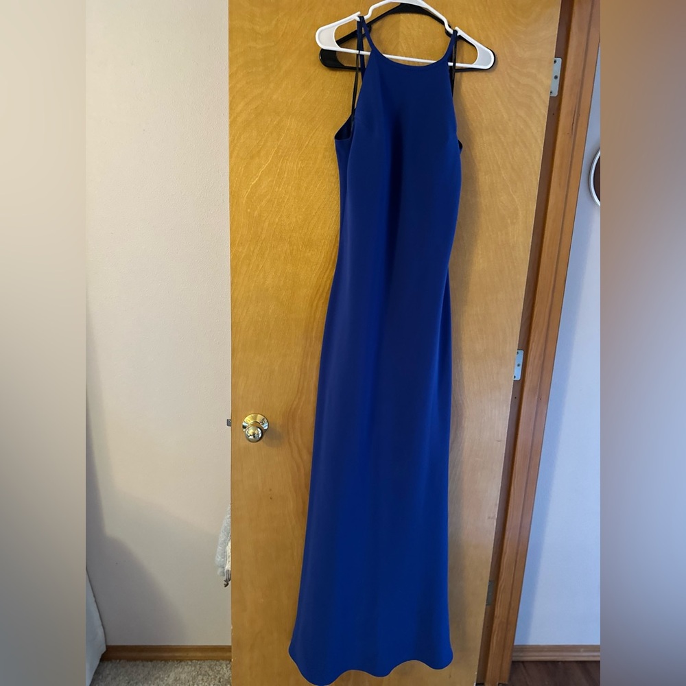 Calvin Klein blue halter neck dress long/formal